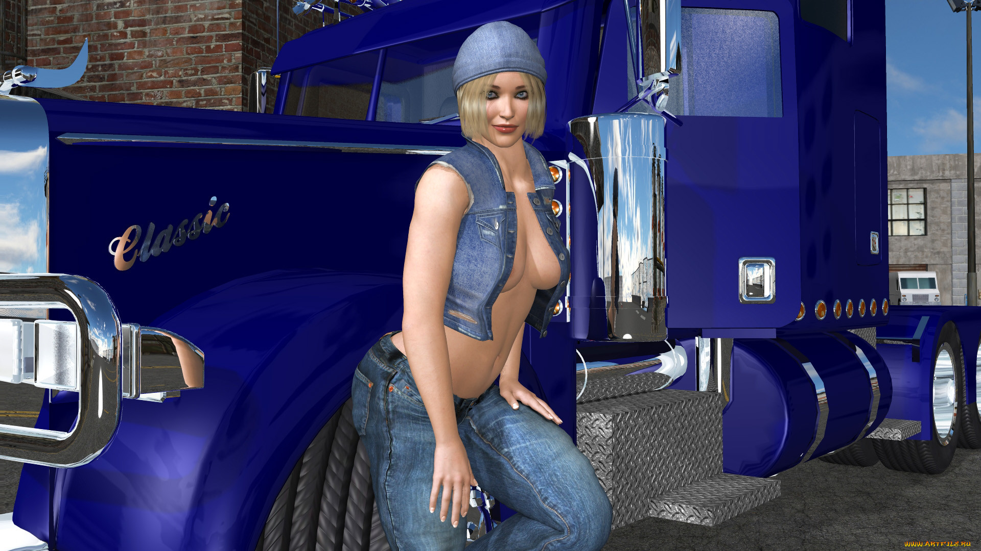 , 3d car&girl, , , , 
